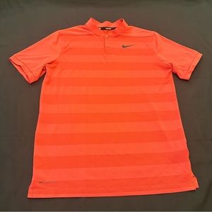 Nike Golf Zonal Cooling Women’s red striped short sleeved shirt. Large